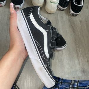 black vans velcro shoes